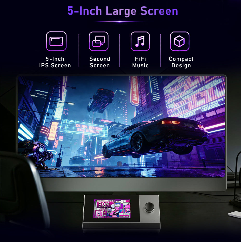 MuseHiFi MUSE 300 BT 5.4 Desktop DAC/AMP with 5" Display & 3 Switchable Hardware Tuning Modes